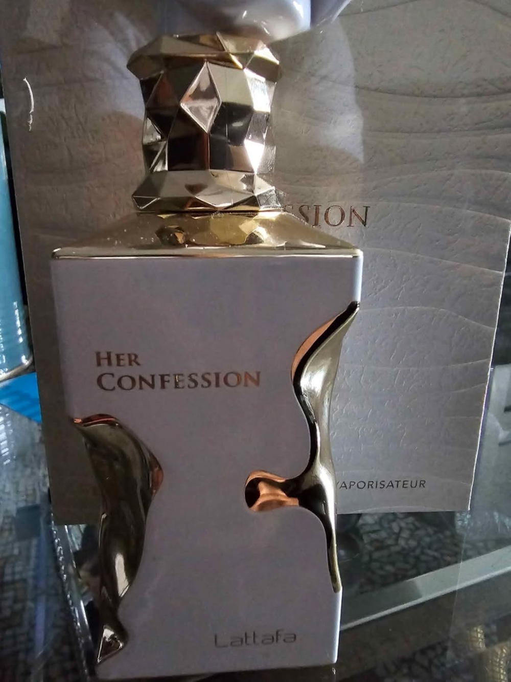 Lattafa Her Confession Women's Eau de Parfum — White & Gold Bottle